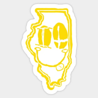 IL Eyes Illinois Grunge Smiling Face Yellow Sticker